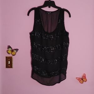 Black chiffon top